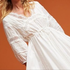 Anthropologie Gustavia White Midi Dress Pockets